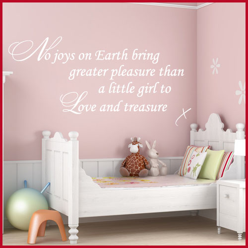 No Joys On Earth Baby Girl Nursery Art Wall Sticker Decals