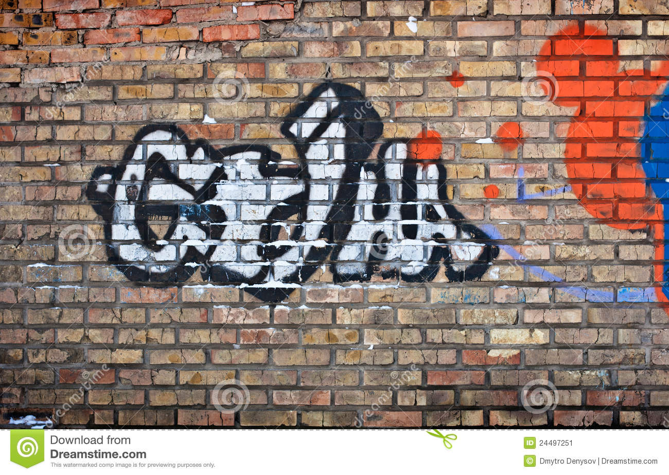Brick Wall Graffiti Art With