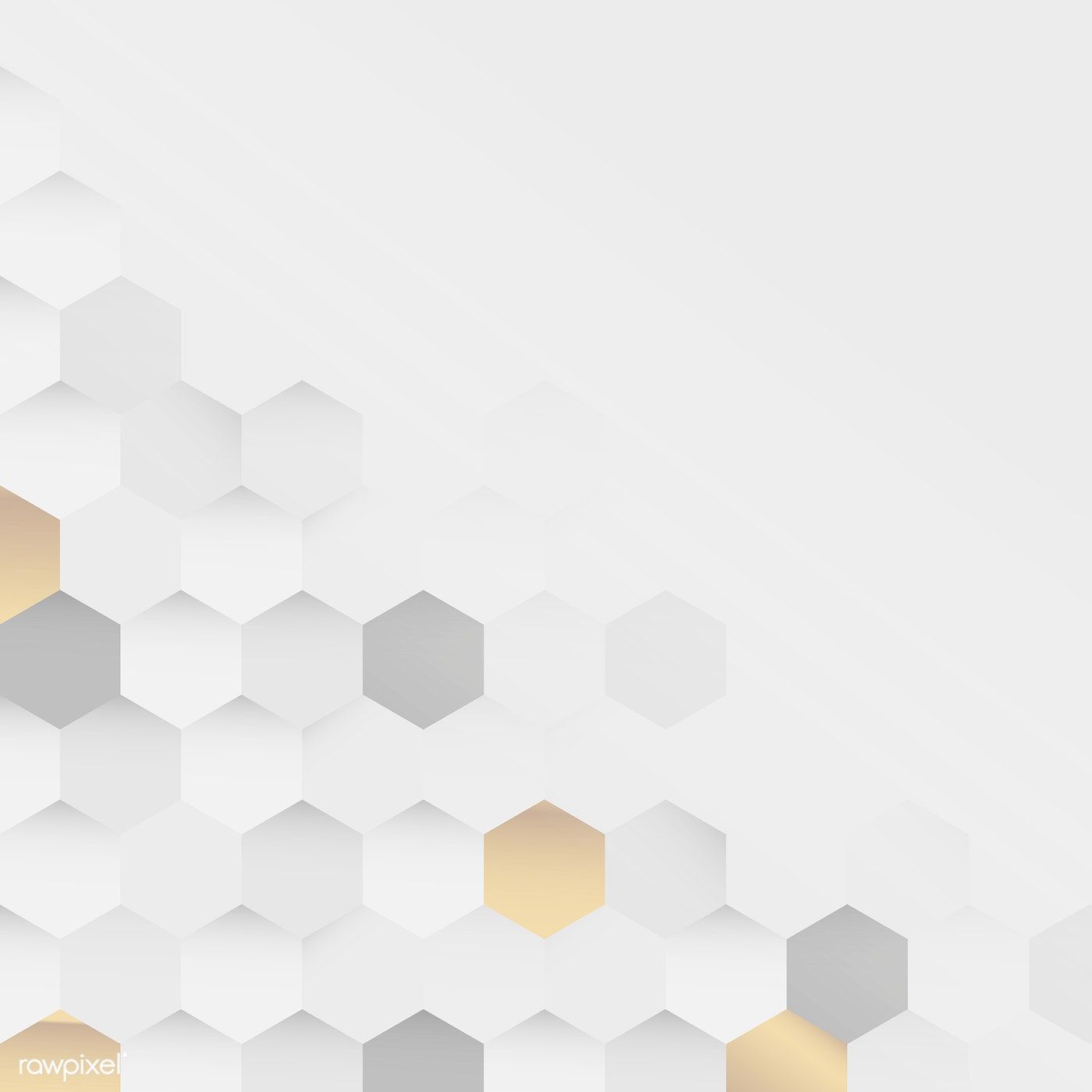 White and gold hexagon pattern background vector premium image