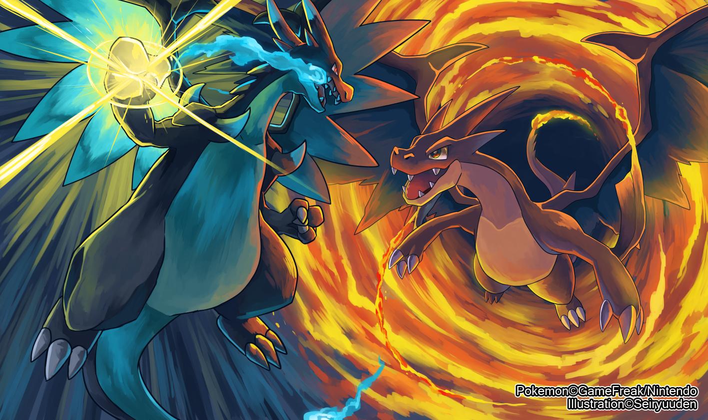 Mega Charizard X Versus Y My Wallpaper Atm Credits To The Artist