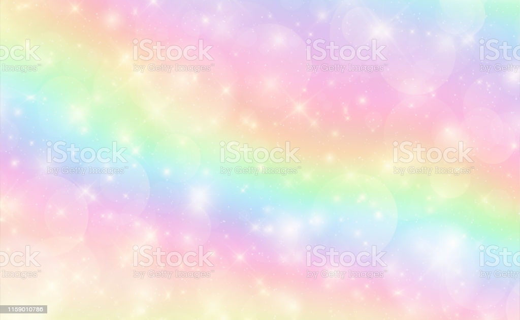 Kawaii Background With Rainbow Princess Gradient Eps Stock