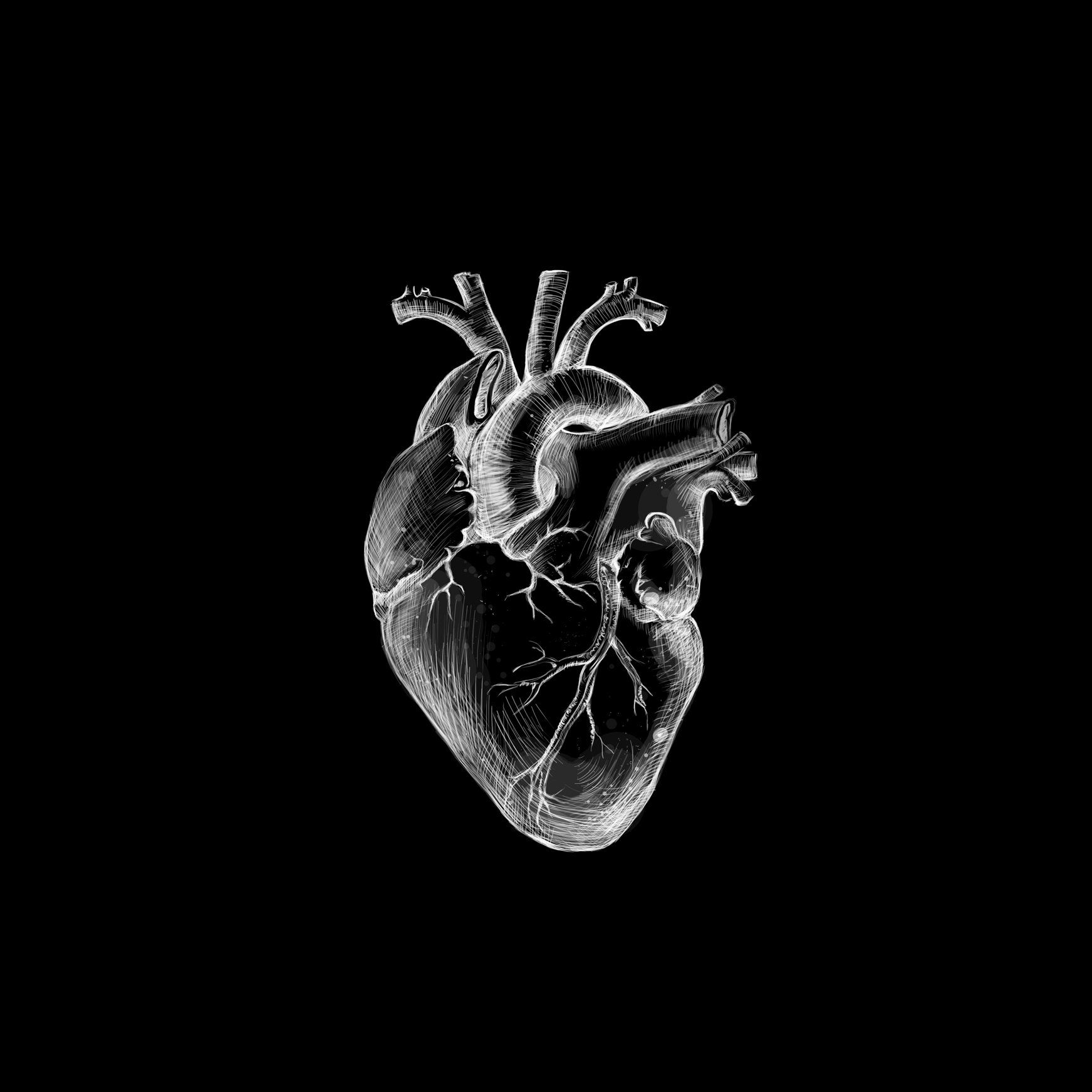 Look Wallpaper Dark iPhone Black Aesthetic Heart