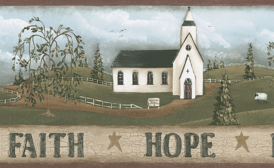 Primitive Faith Hope Love Wallpaper Border Hf8597b Sheep Country Sign
