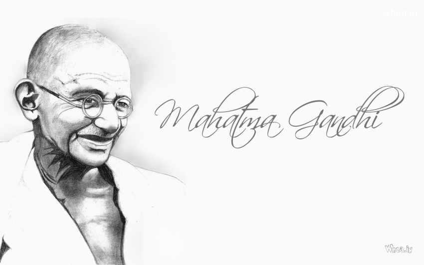 Mahatma Gandhi Pencil Art Wallpaper 2nd October