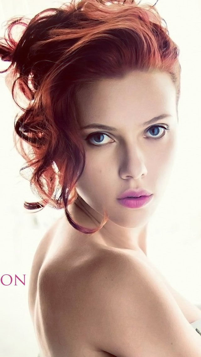 Scarlett Johansson Brown Hair Wallpaper iPhone