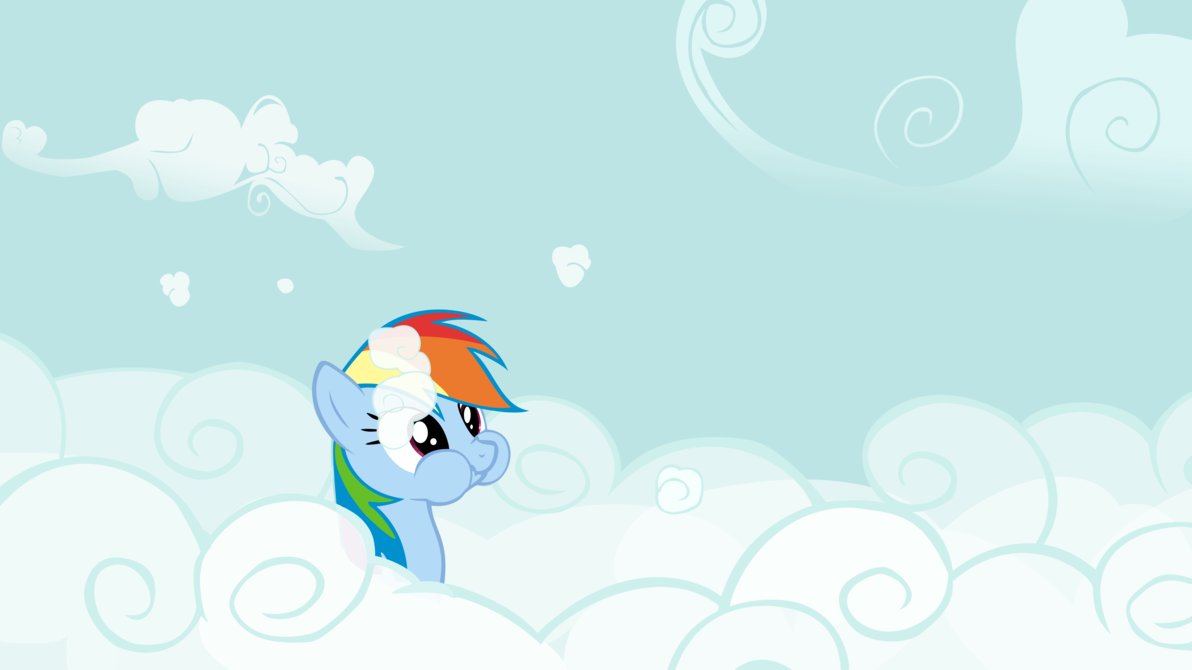 Rainbow Dash adorable in the clouds Wallpaper by EricFortney on