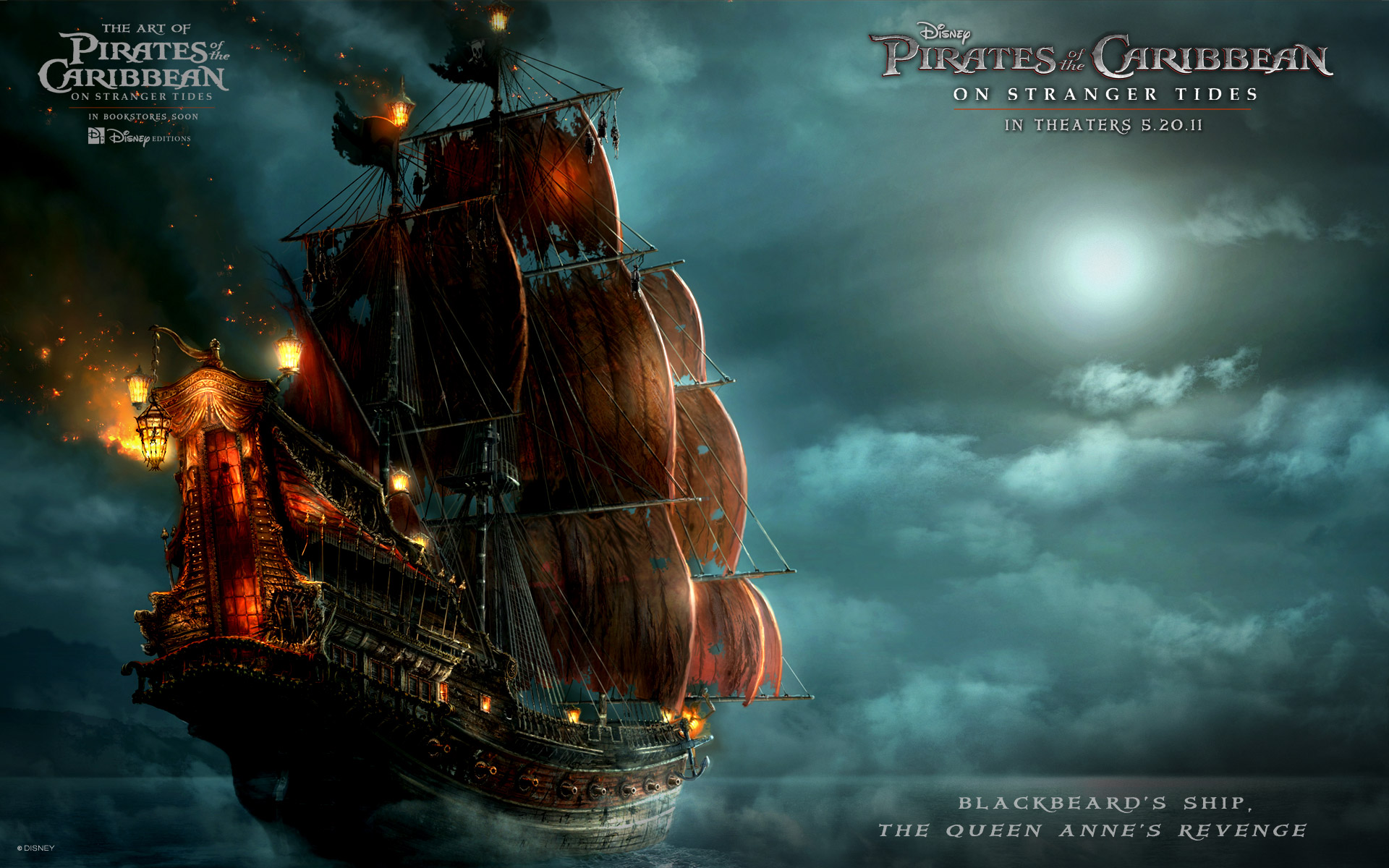Blackbeards Ship in Pirates Of The Caribbean HD Wallpaper