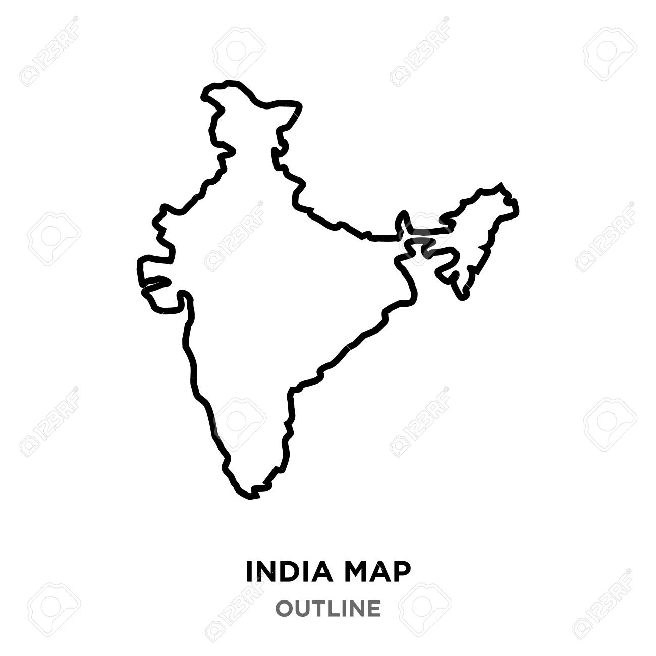 India Silhouette Map Images On White Background Royalty Free SVG