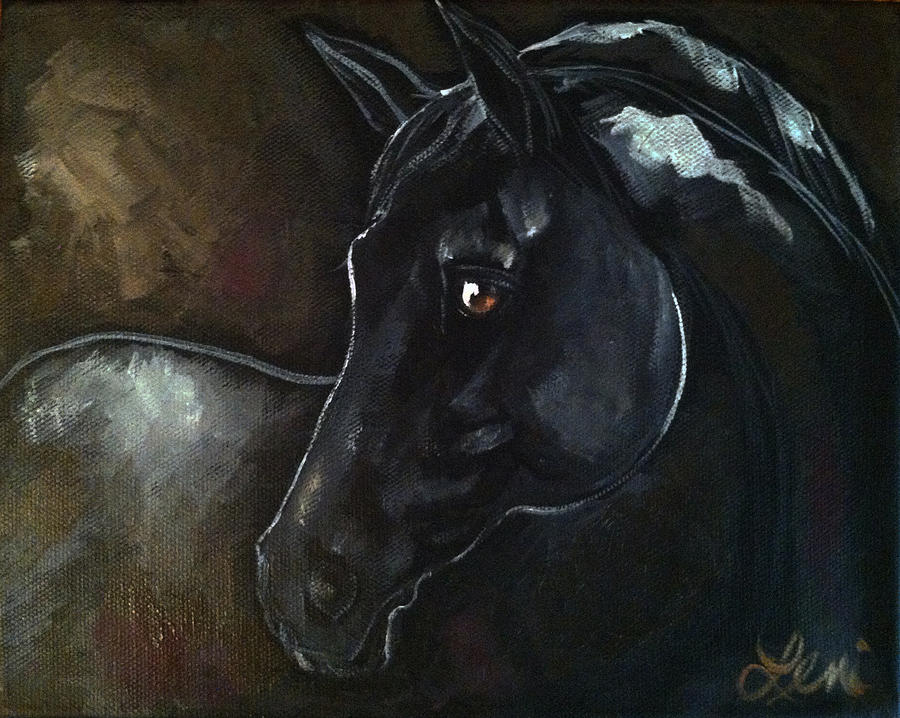 Dark Horse Iii Painting By Leni Tarleton