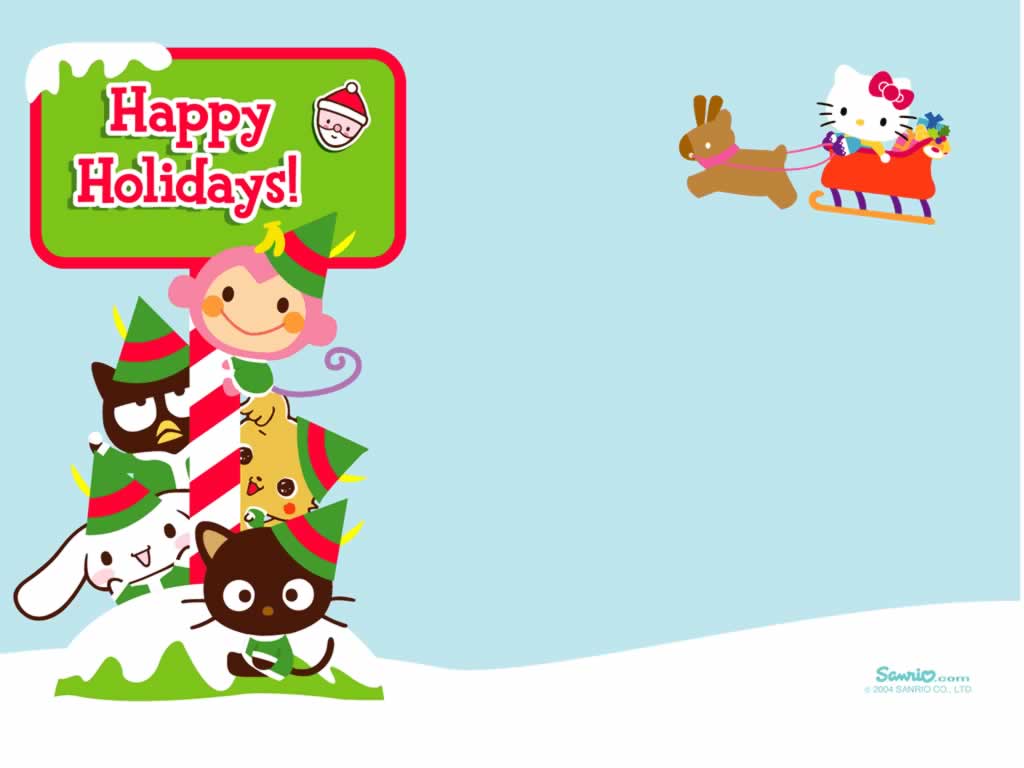 Hello Kitty Christmas Background HD Wallpaper In Cartoons