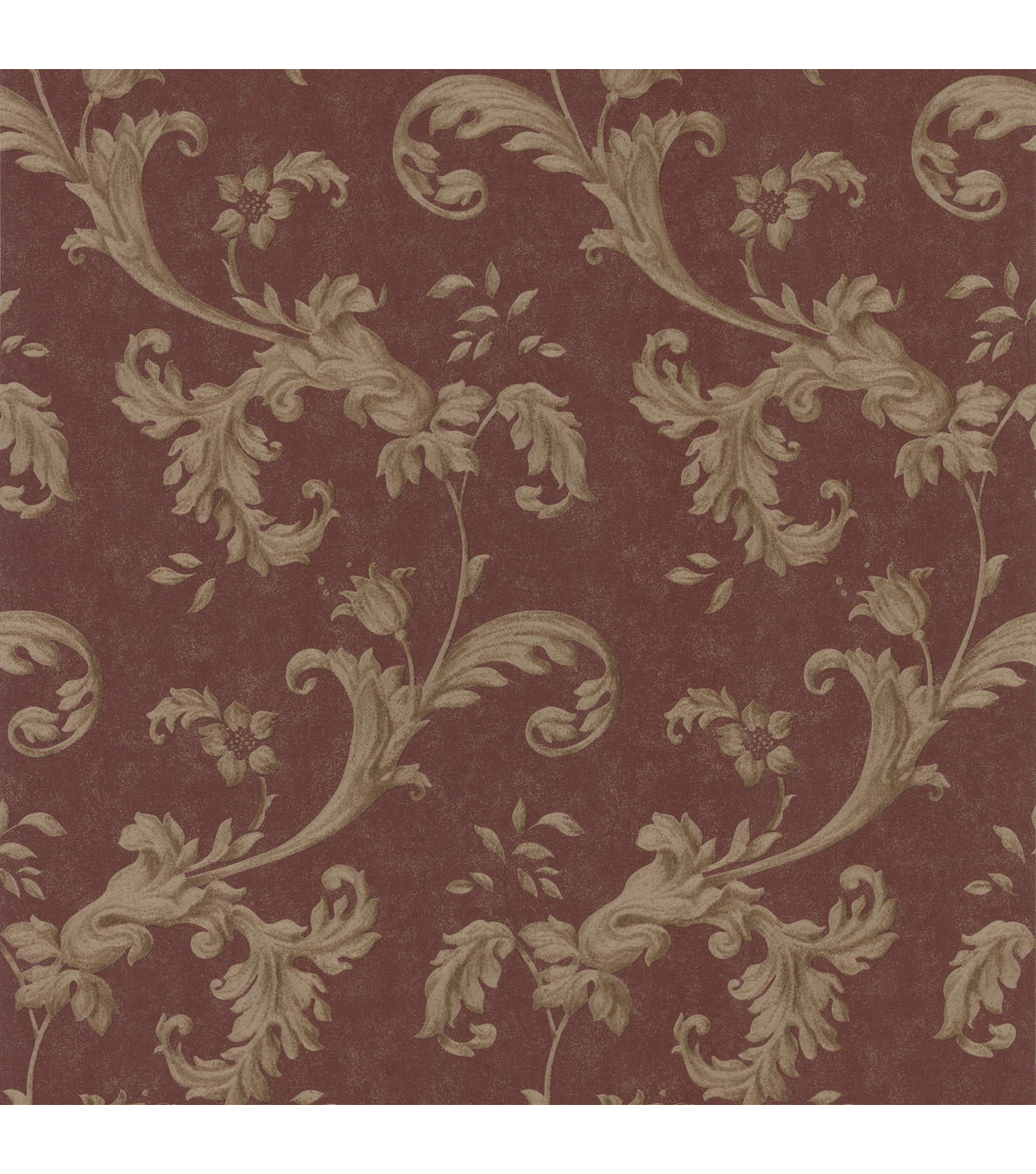 Isleworth Burgundy Floral Scroll Wallpaper Jo Ann