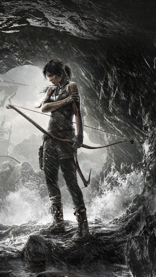 Wallpaper Rise of the Tomb Raider game cave rain bow water