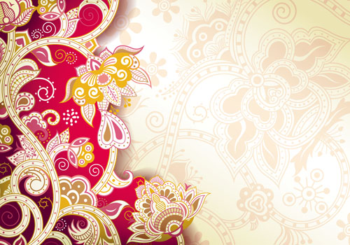 Floral Patterns retro style background 04   Vector Background free