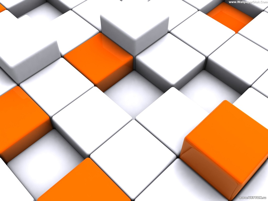 Best White And Orange Blocks Desktop Wallpaper Background Collection