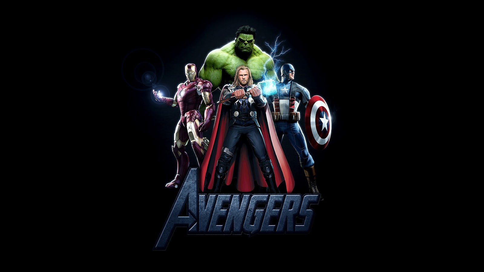 Iron Man Hulk Thor and Captain America Avengers Desktop Wallpaper