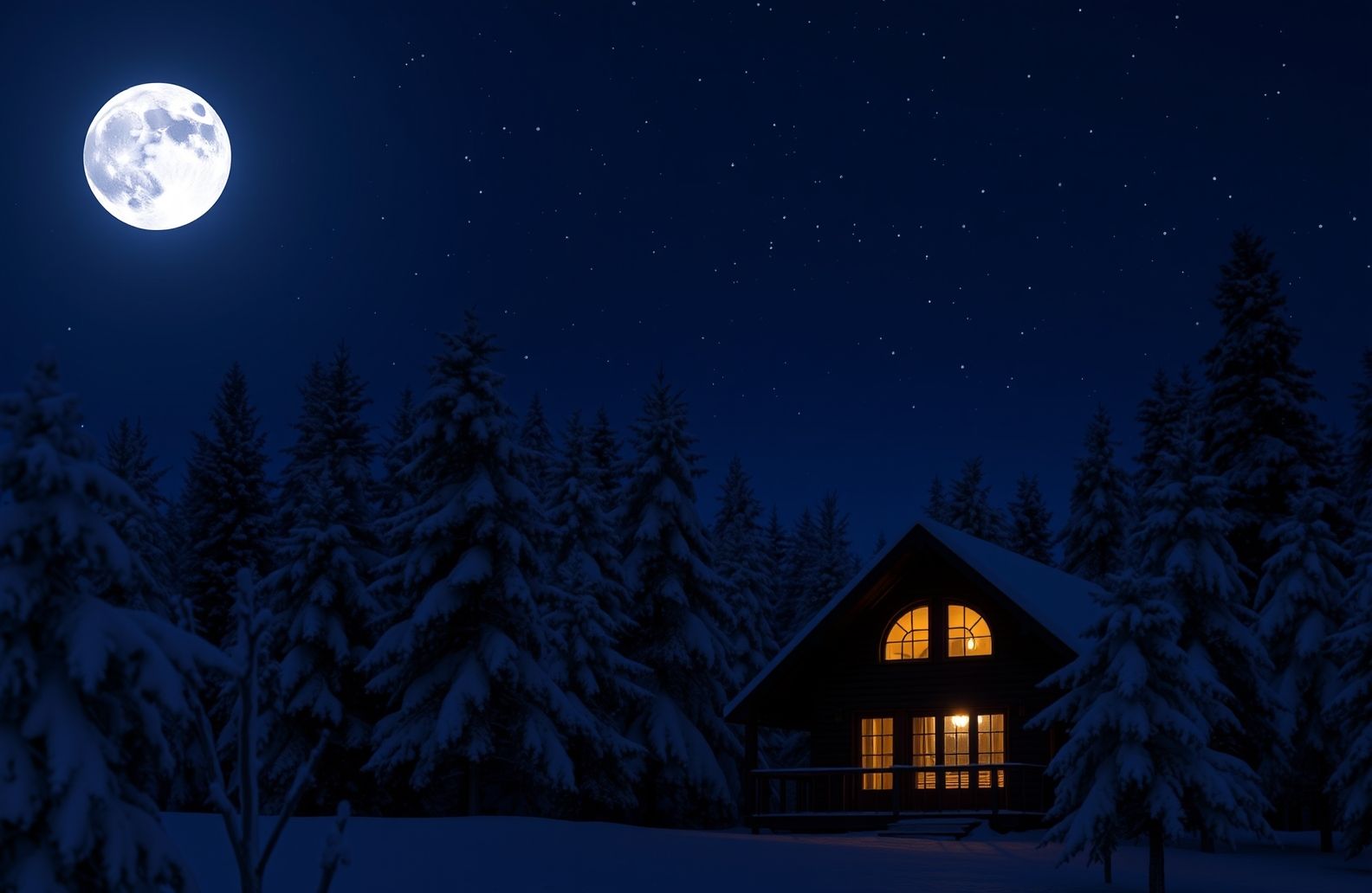 Winter Night Scenes Wallpaper