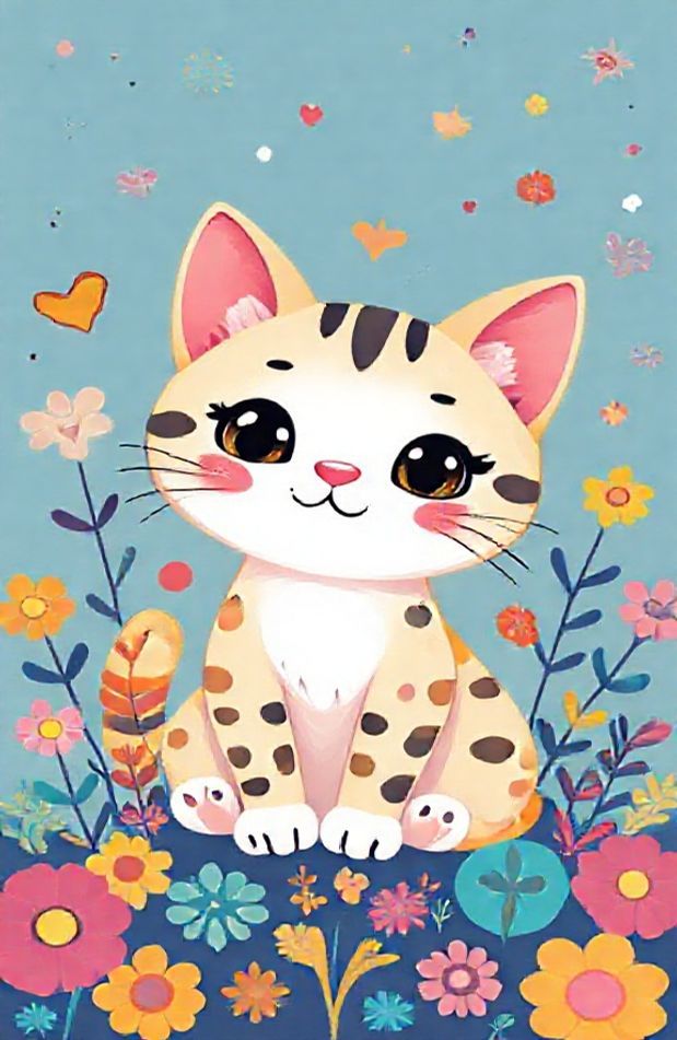 Cute Cartoon Cat Wallpaper