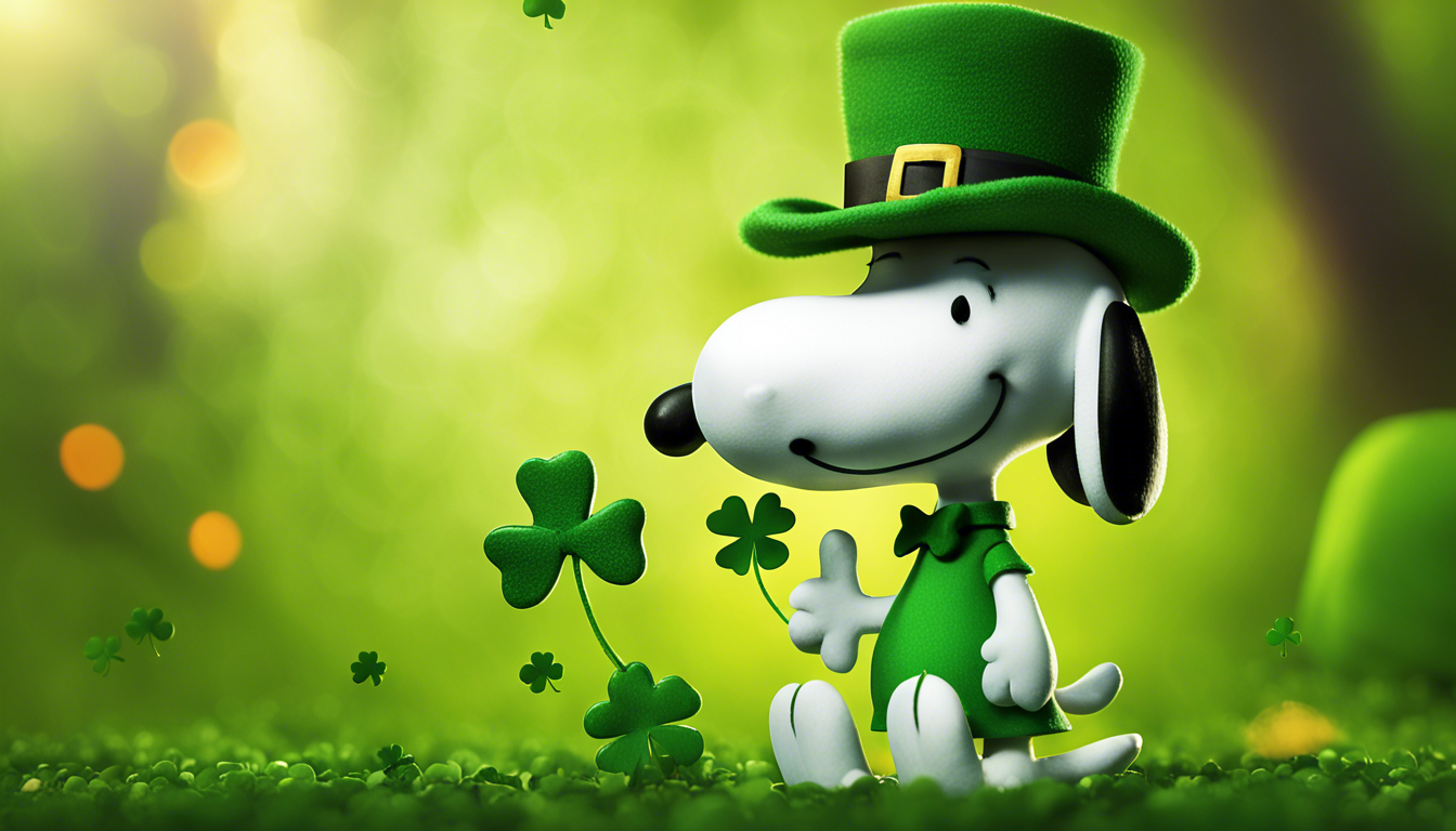 st patricks day snoopy charlie brown greeting card