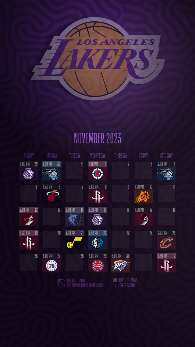 4k Lakers November Schedule Wallpaper For Desktop And Mobile R