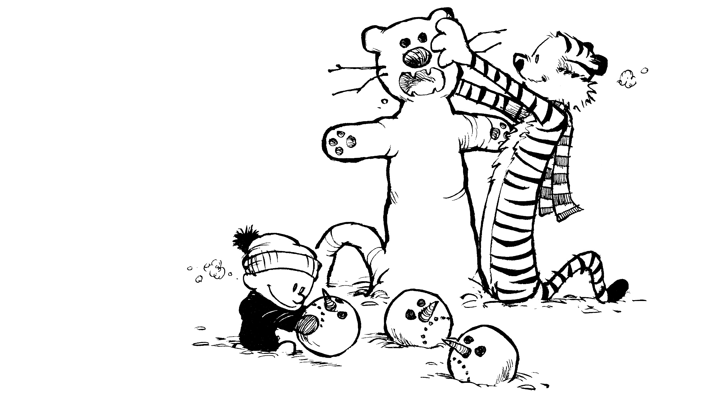 49 Calvin And Hobbes Snowman Wallpaper On Wallpapersafari