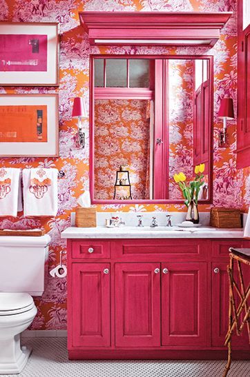Orange Manuel Canovas Toile Wallpaper In This Ragingly Awesome