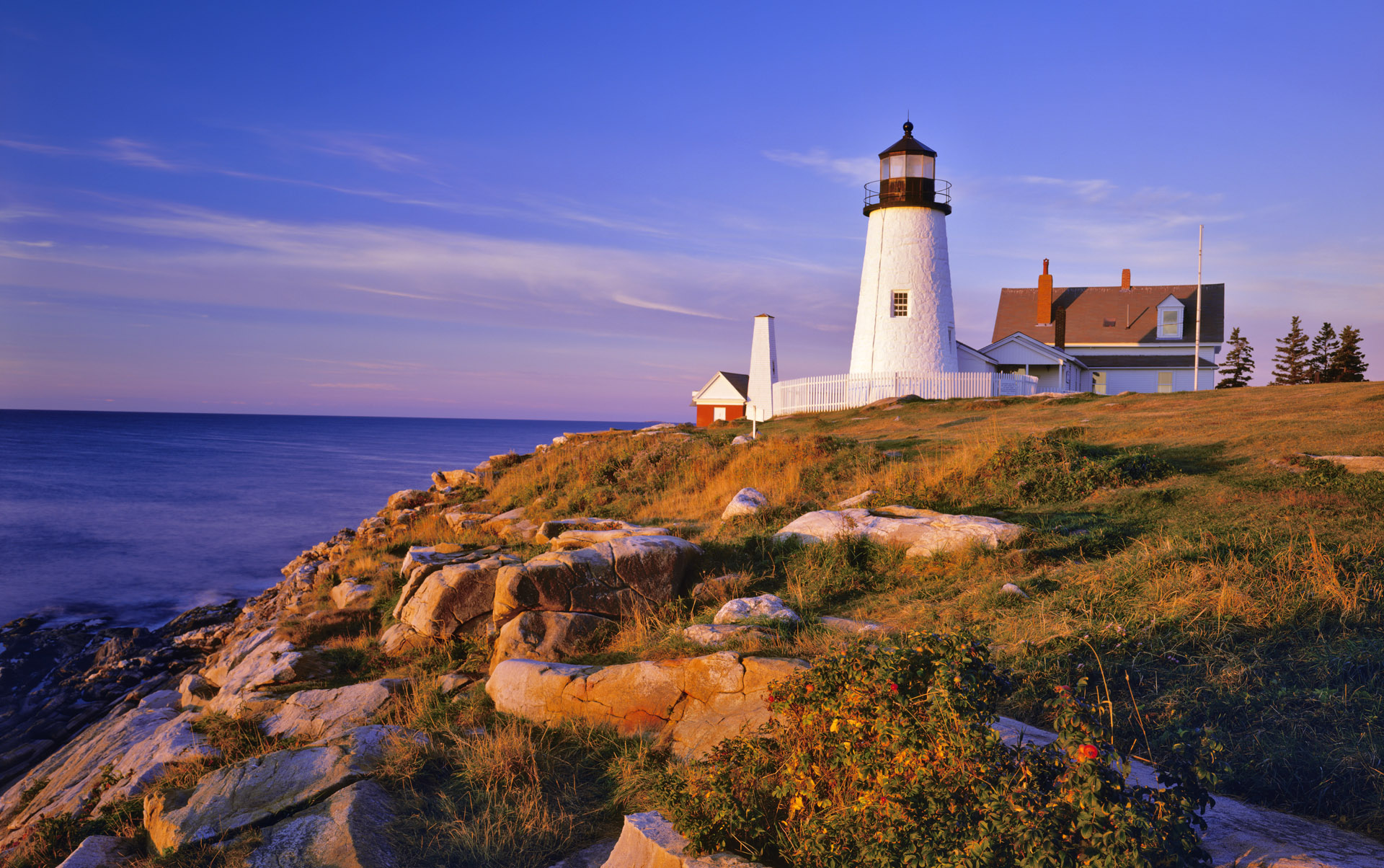 Lighthouse And Cliffs Maine Usa Wallpaper HD