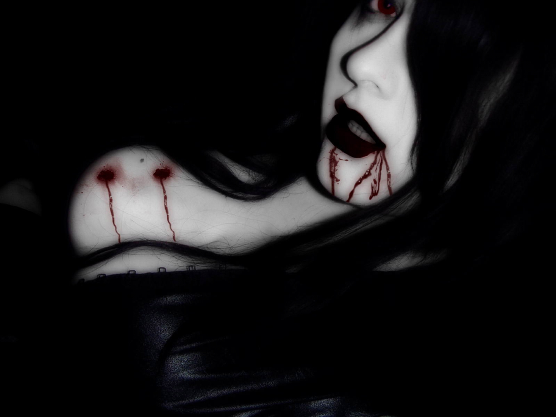 Vampire Girl Wound Desktop HD Wallpaper Stylish