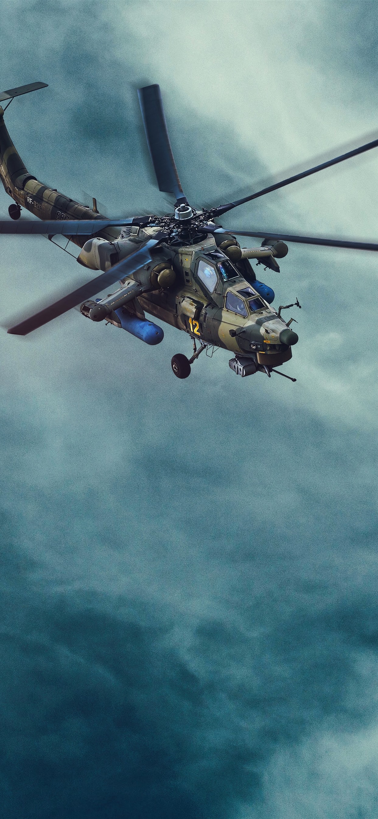 Helicopter Blue Sky iPhone Xs Max Wallpaper Background
