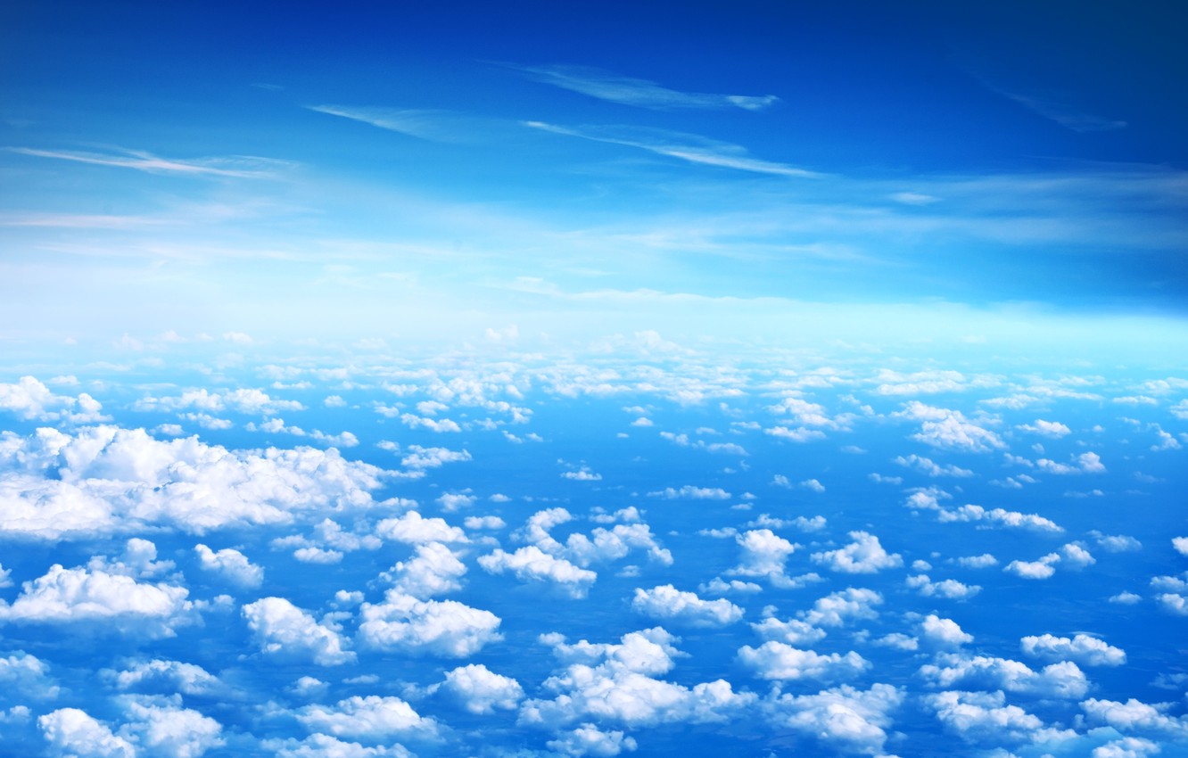 Wallpaper The Sky Clouds Blue Height White Beautiful