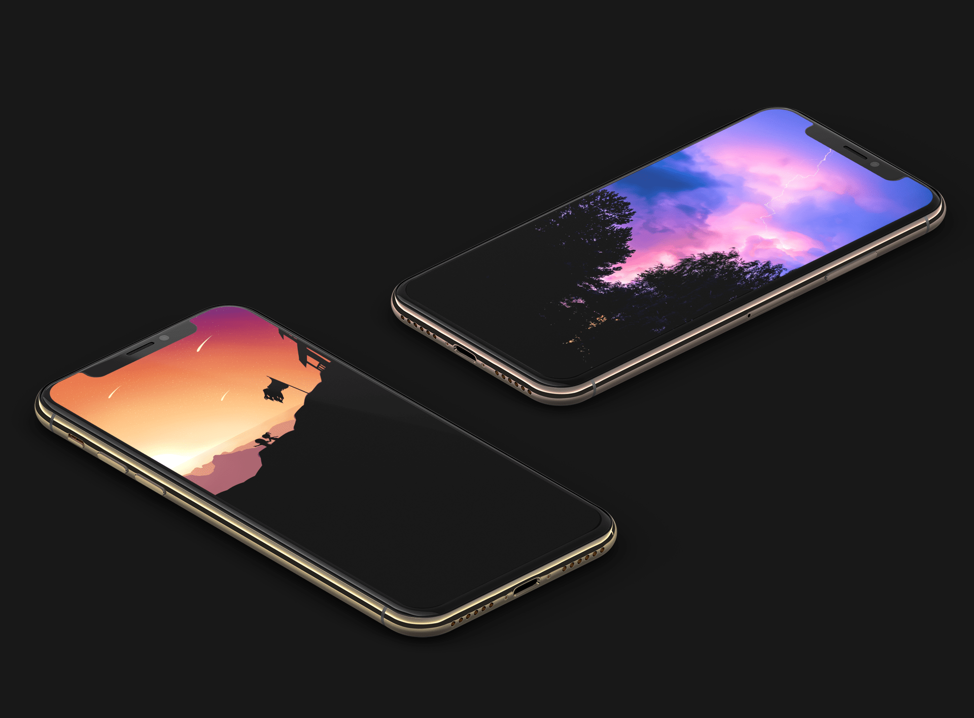True black and OLED optimized wallpapers for iPhone XS