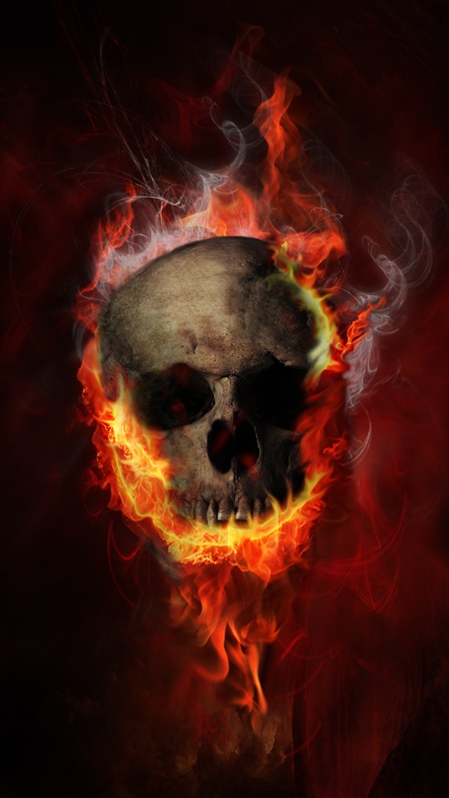 Burning Skull Wallpaper iPhone