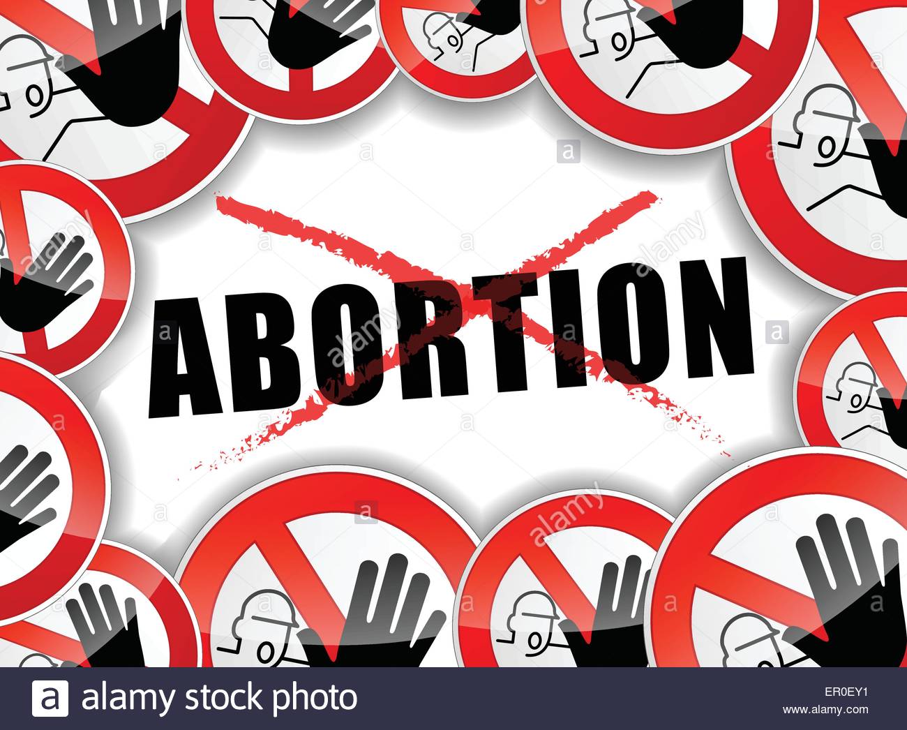 Illustration Of No Abortion Abstract Concept Background Stock