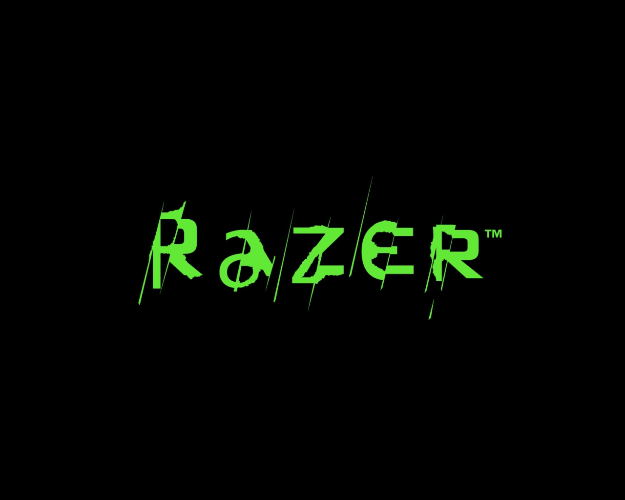 HD Razer Logo Black Background In Green Color Text Symbol Wallpaper