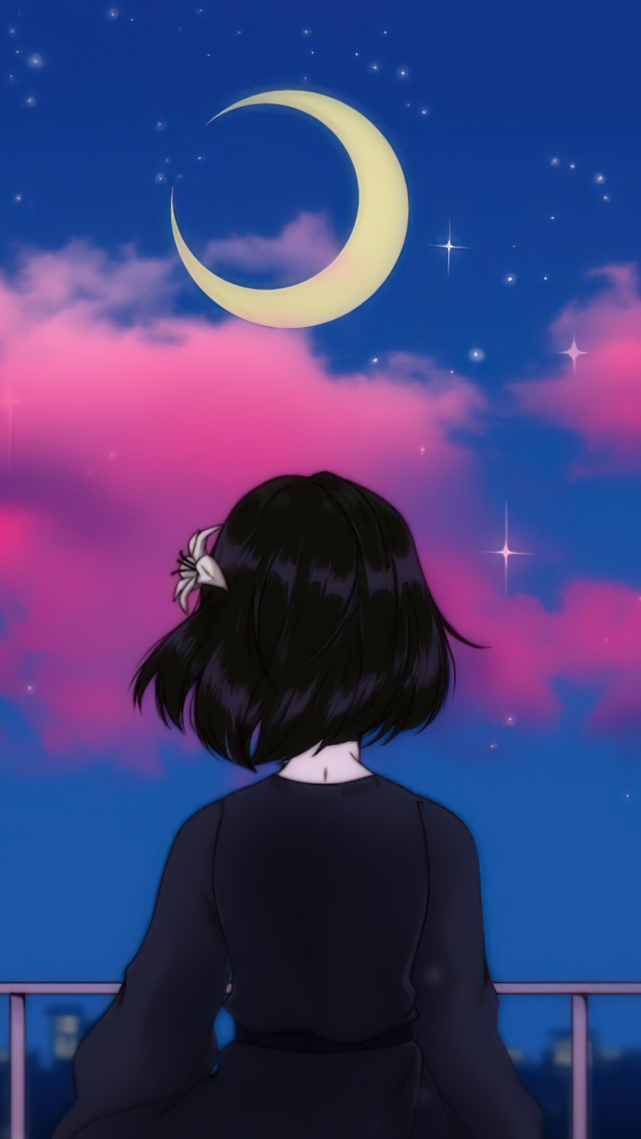 Dreamy Night Anime Wallpaper iPhone Phone 4k 1340f