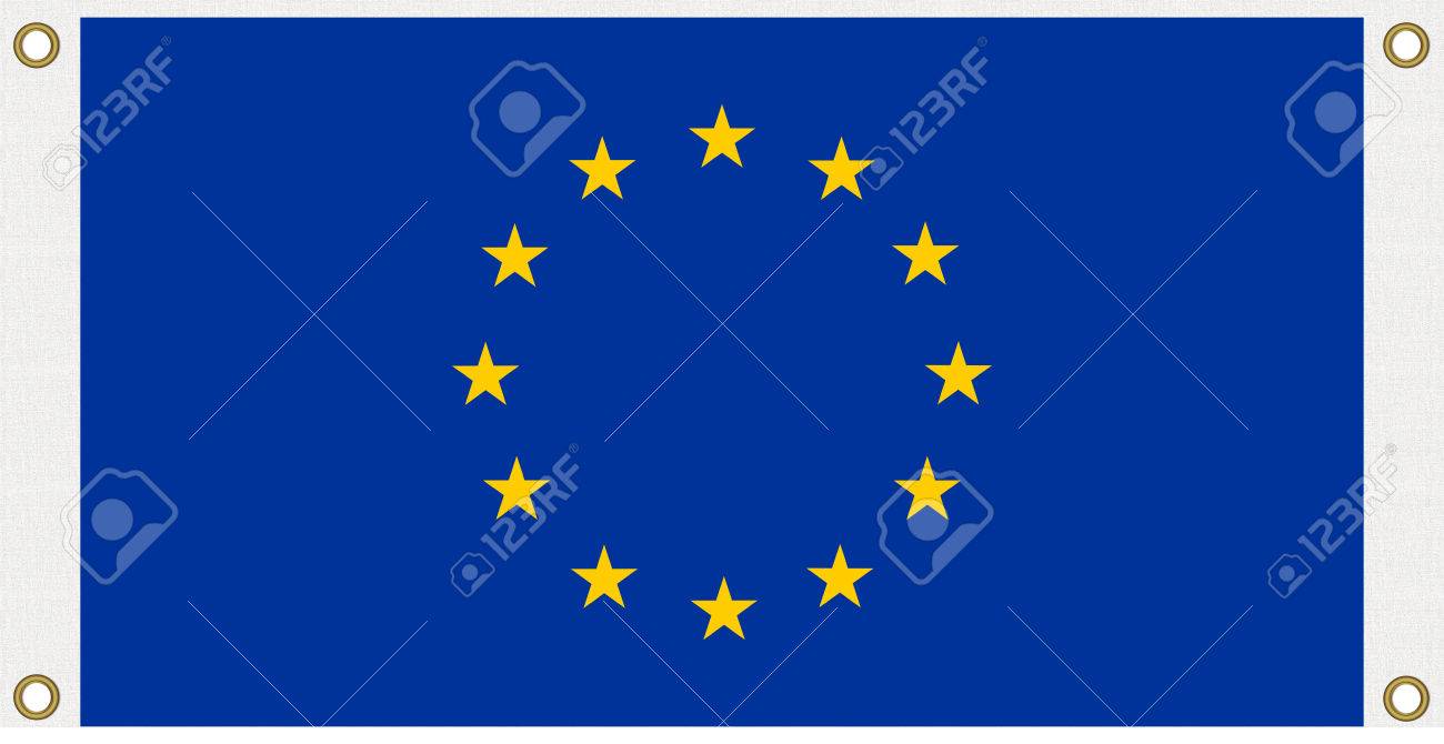Europe Flag Background Eyelet Punch The Corner Stock Photo