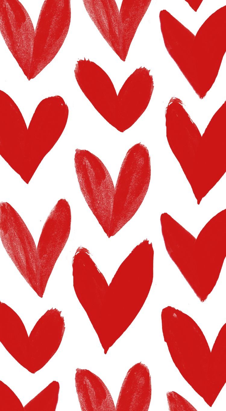 Valentine day heart wallpaper red and white pattern Heart iphone