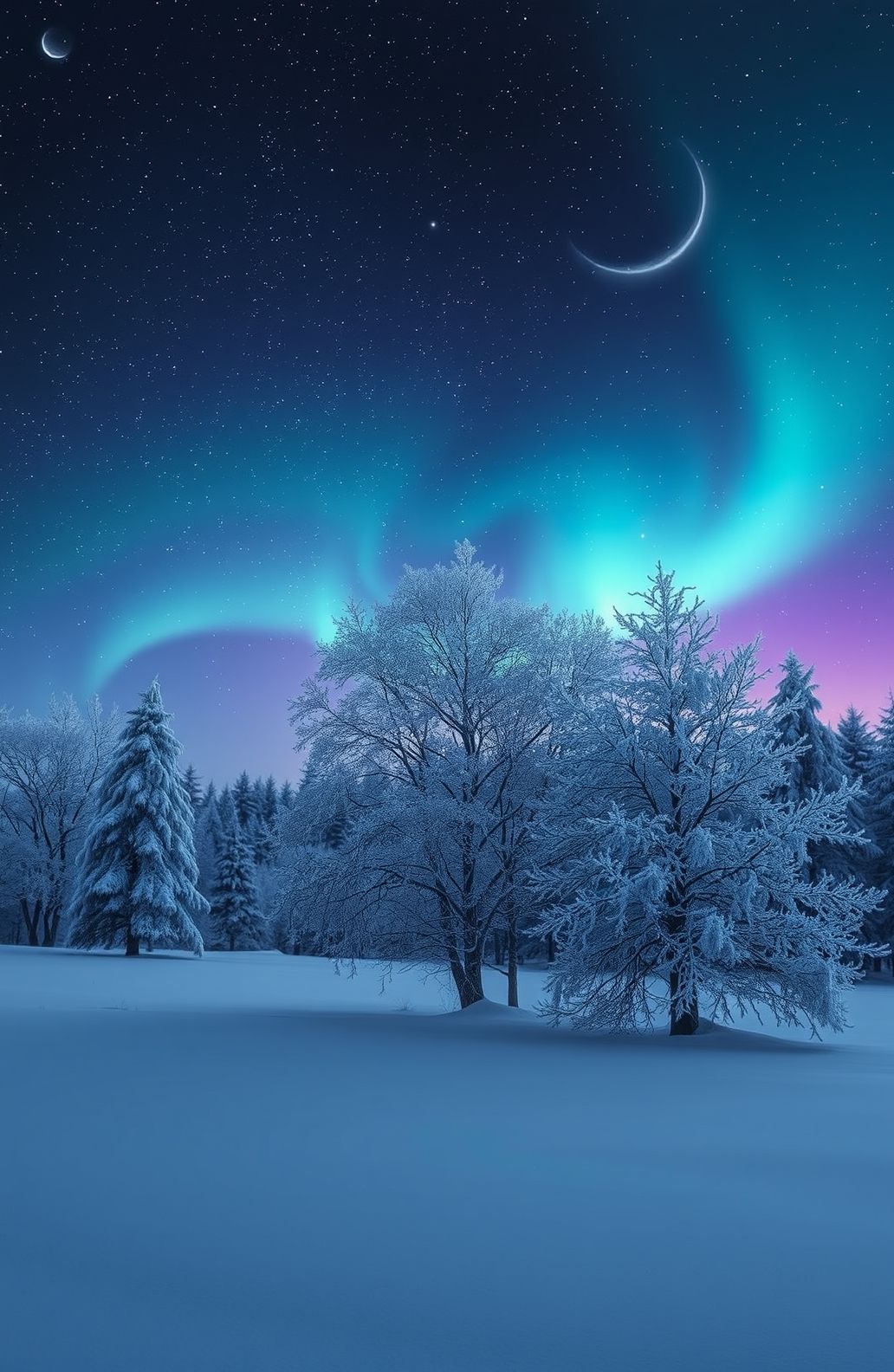 Winter Night Sky Wallpaper