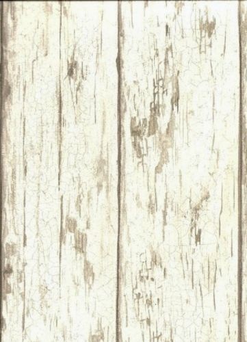 Peeling White Wood Planks Wallpaper