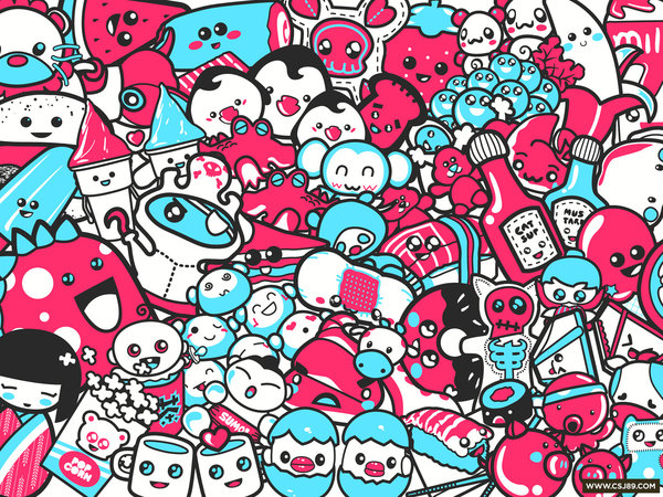 cute vector wallpapers 006 20 Cute and Colourful Vector Wallpapers