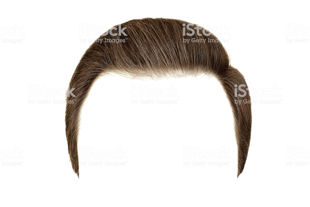 Classic Men Hairstyle Brown Hair Isolated On White Background