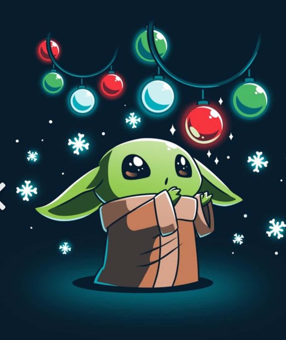 Baby Yoda Cartoon Wallpaper