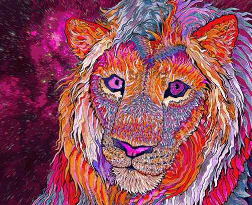 Trippy Lion Gif Psychedelic