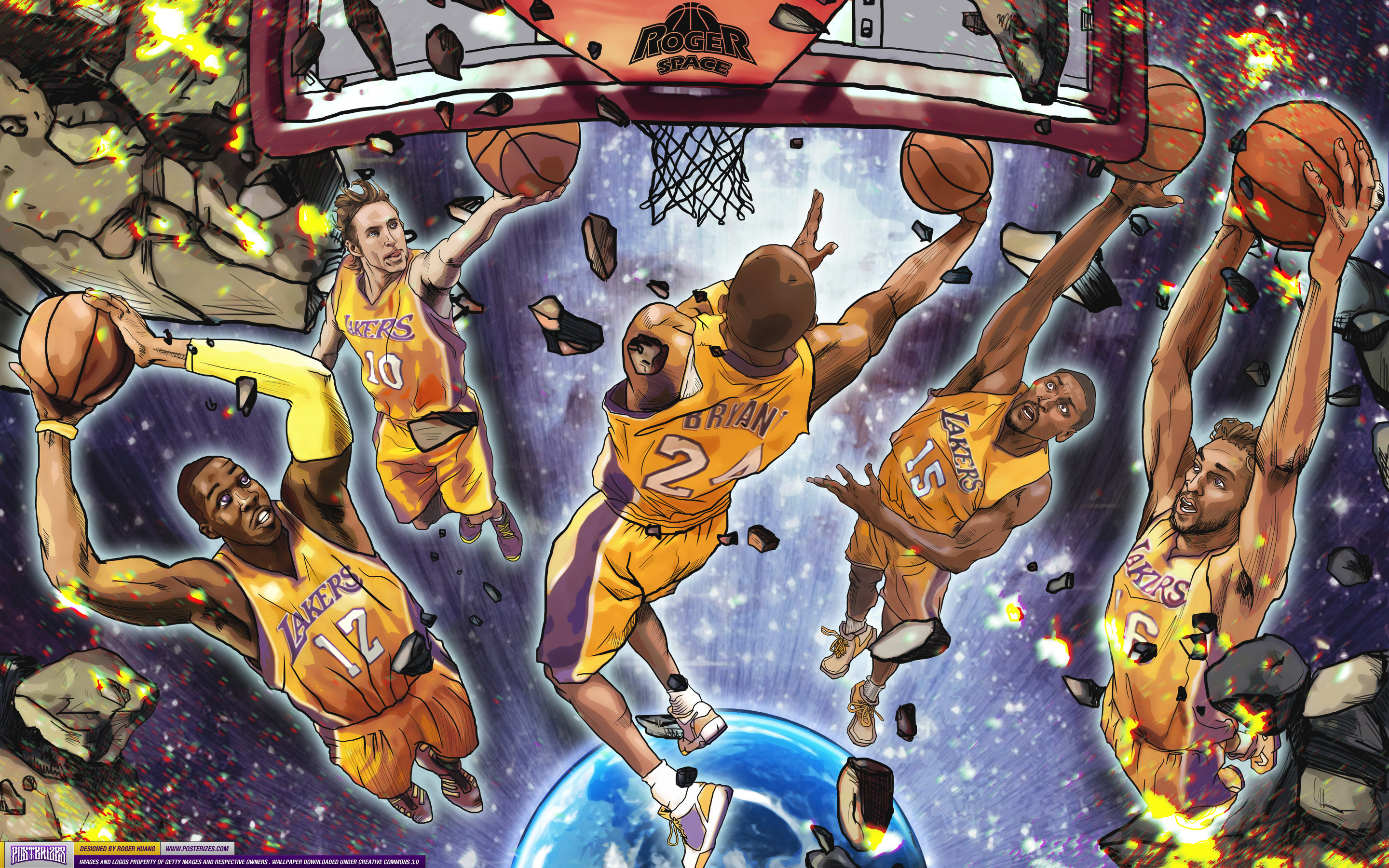 Los Angeles Lakers Starting Wallpaper Posterizes Nba