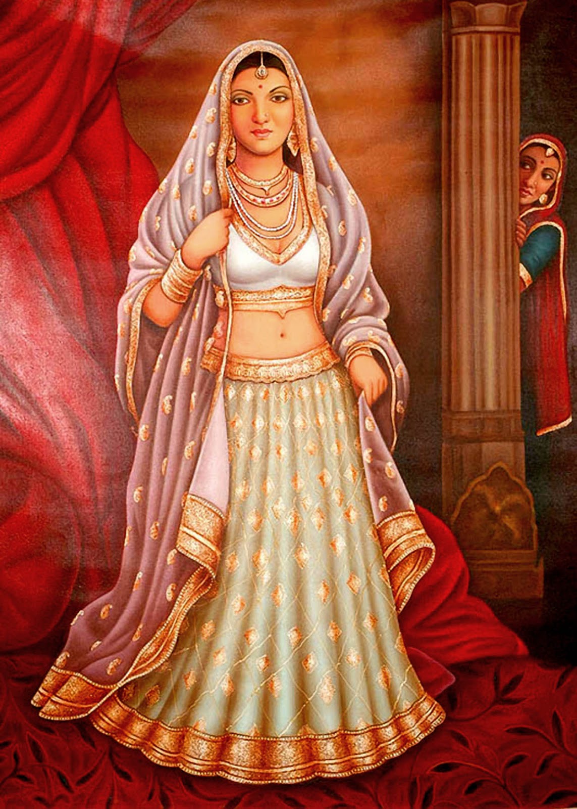 Rajasthani Wallpaper Painting Costume Design Art Mythology Dress