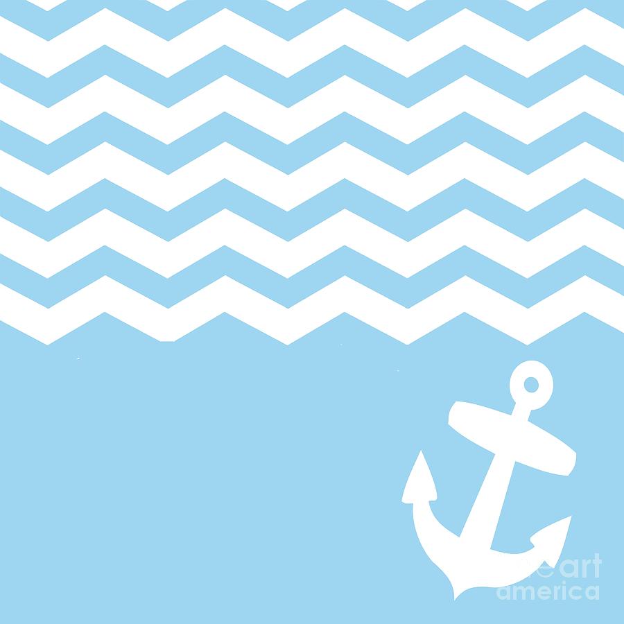 Blue Chevron And Anchor Is A Piece Of Digital Artwork By Li Or Which