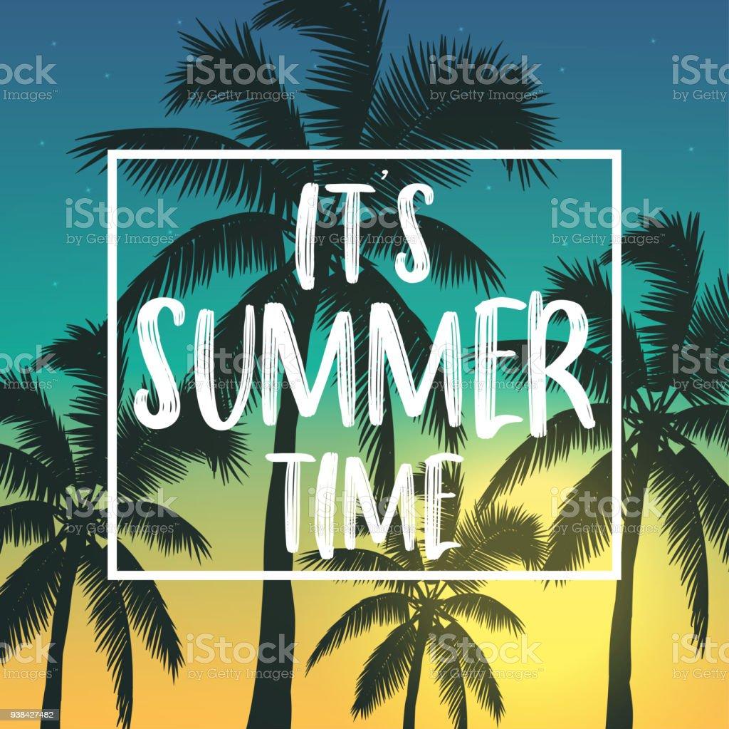 Summer Poster With Palm And Sunshine Sunset Backdrop Wallpaper Its