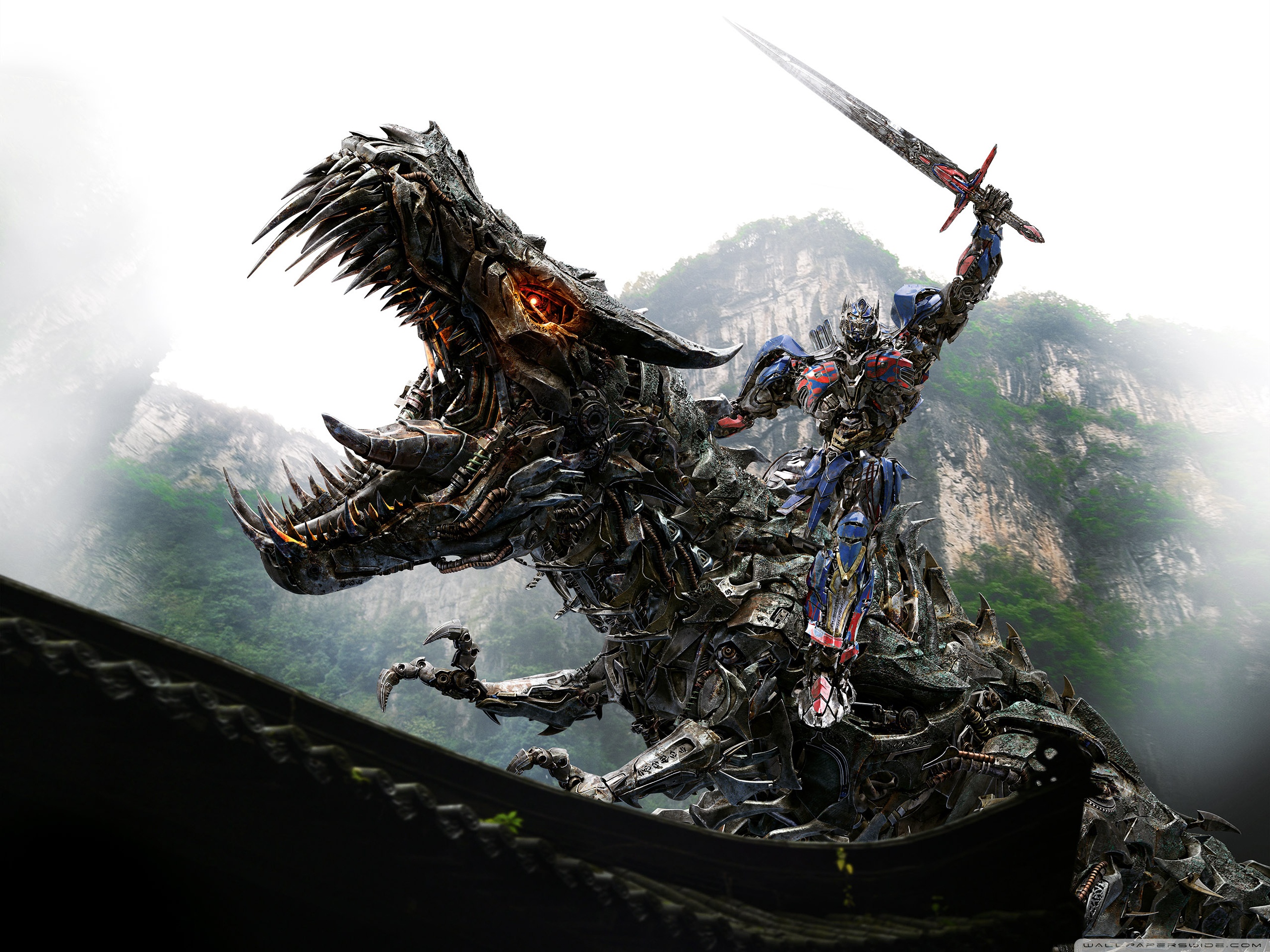 Transformers Optimus Prime Vs Dinobot Ultra HD Desktop