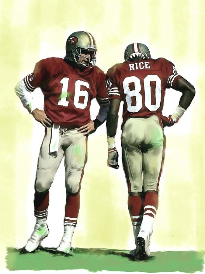 The Connection Ii Joe Montana And Jerry Rice By Iconic Image Art