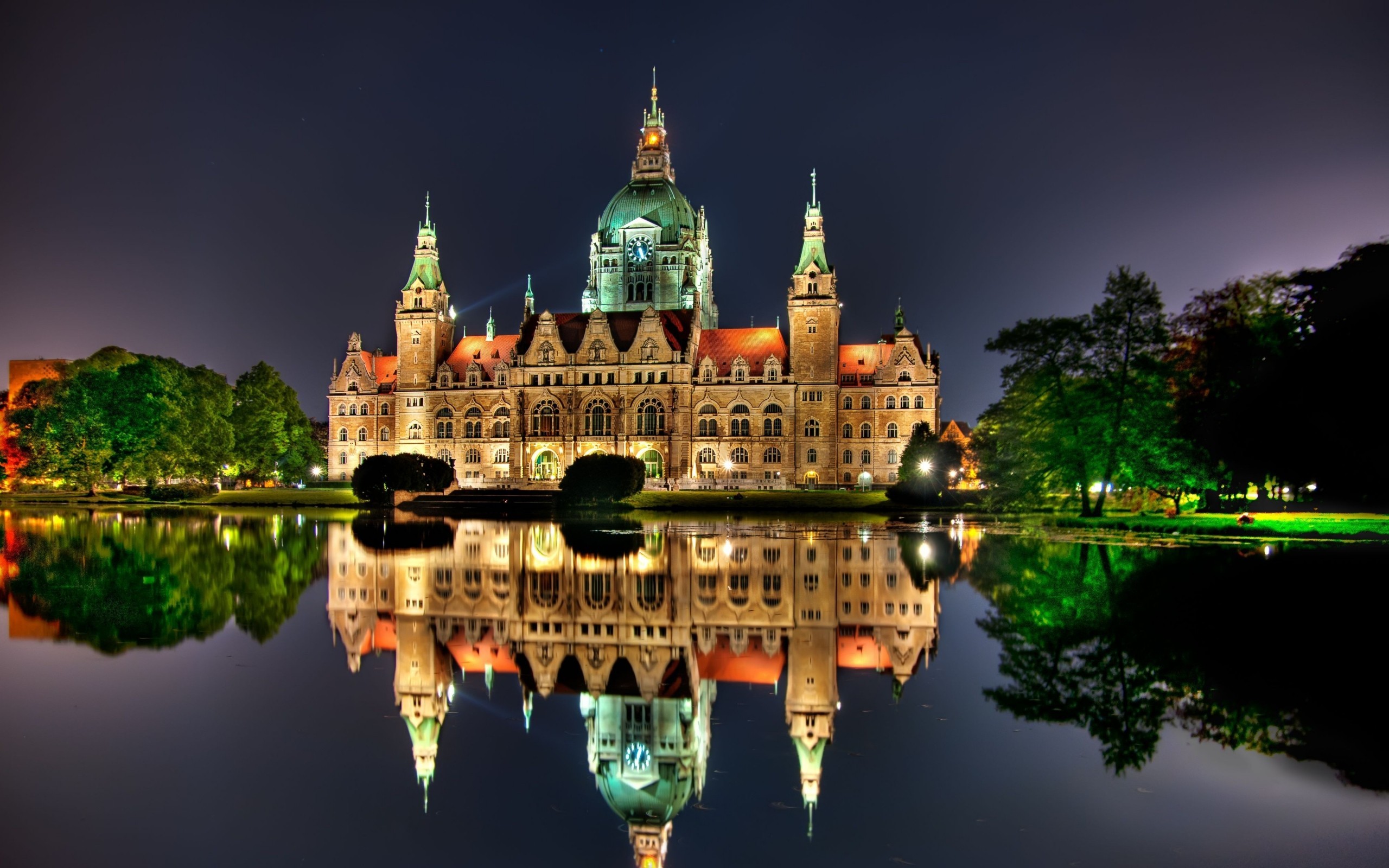 The New City Hall In Hanover Germany Desktop Wallpaper