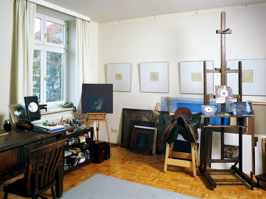 Room Workshop Easel Paints Furniture Stock Photos Image